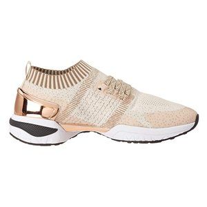 Bloch Womens Size 5.5 Alcyone Beige Metallic Copper Knit‎ Dance Sneakers Shoes